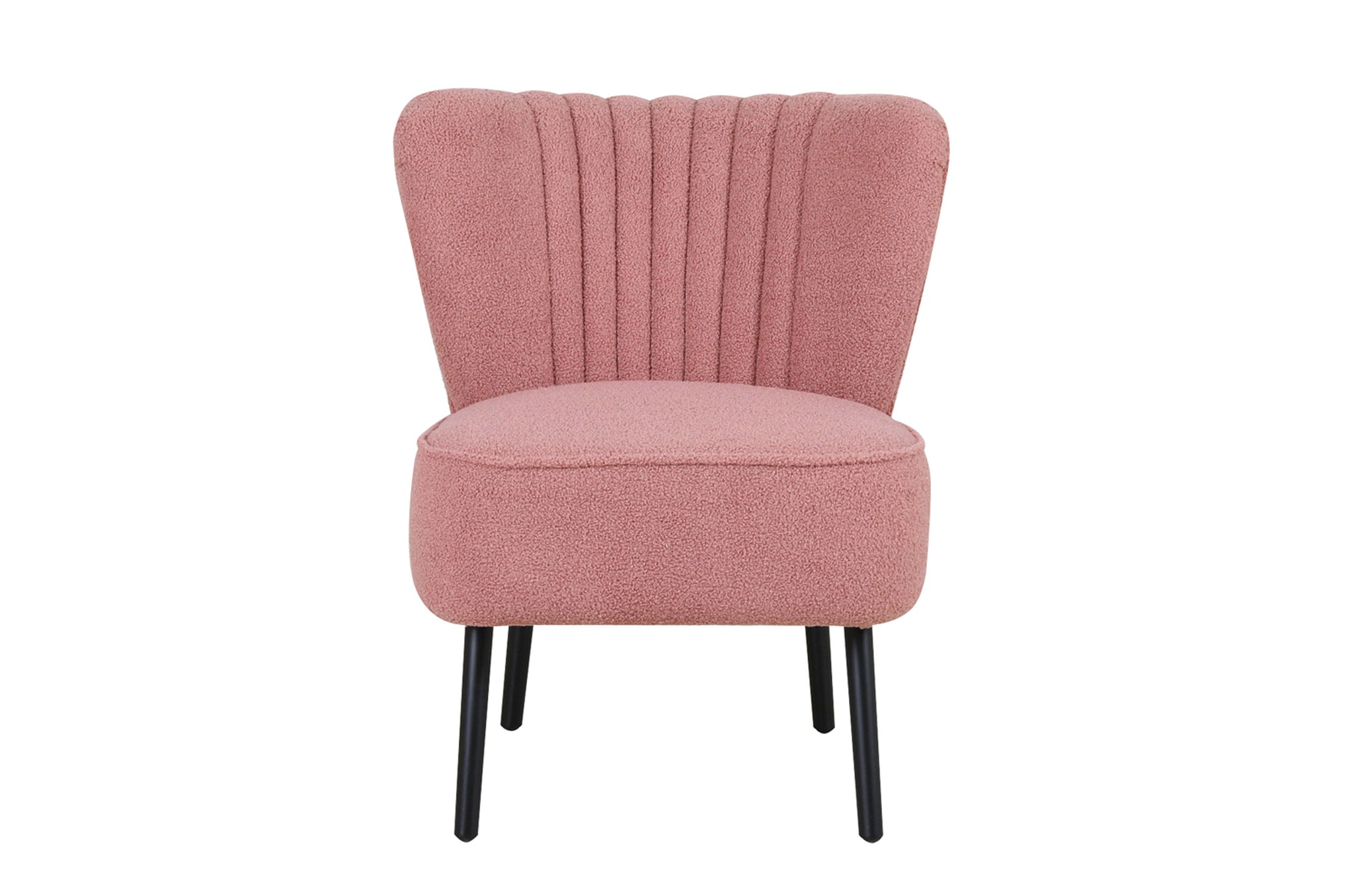 Fauteuil Twiggy in Pink Dolly met verticale stiksels en zwarte poten
