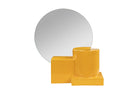 Spiegel Vector in poppy yellow met handgemaakte keramische voet.