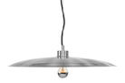 Aluminium hanglamp in grotere uitvoering, gezien van onderzijde met centrale fitting